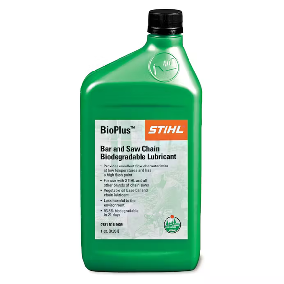 Stihl | BioPlus™ Bar and Chain Oil | 1 Quart Bottle (0781 516 5010 S)