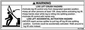 (777898) LOG LIFT WARNING