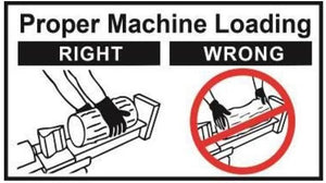 (BR002560) DECAL - PROPER MACHINE LOADING HORIZ